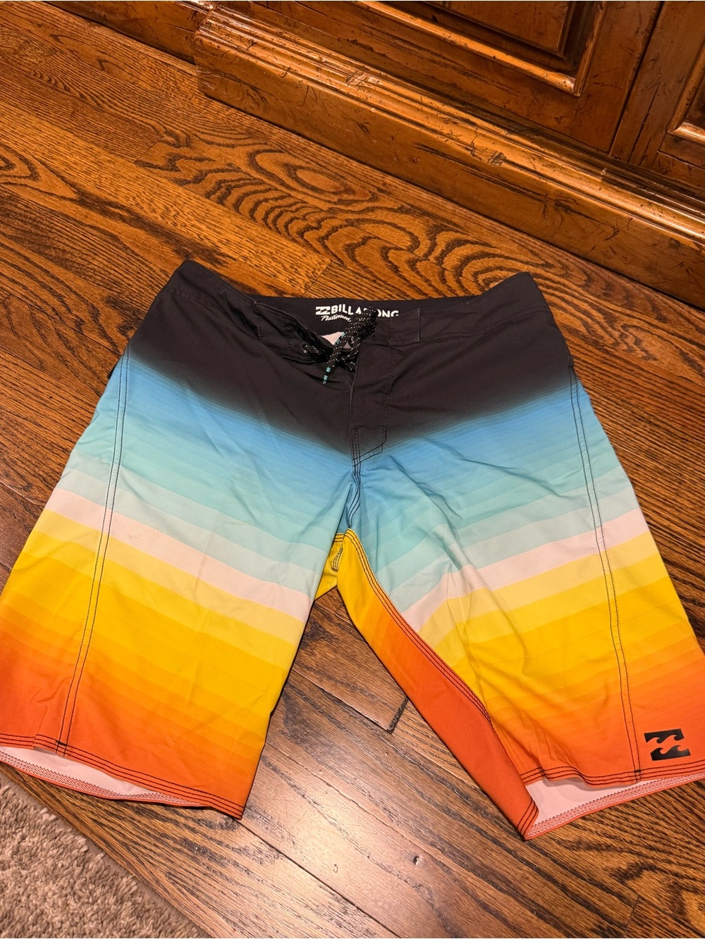 Billabong Boys' Gradient Rainbow Swim Trunks - Blue, Yellow, Orange